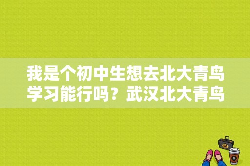 我是个初中生想去北大青鸟学习能行吗？武汉北大青鸟学习多久