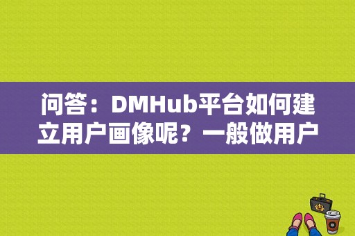 问答：DMHub平台如何建立用户画像呢？一般做用户画像多久