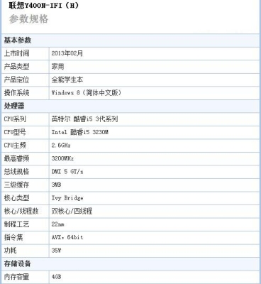 y400配置参数？（y400 外置显卡）