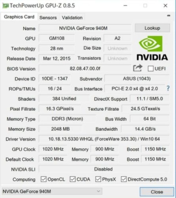 GeForce940m和GTX950m相差大吗？（i5 950m显卡和i7 940m显卡）